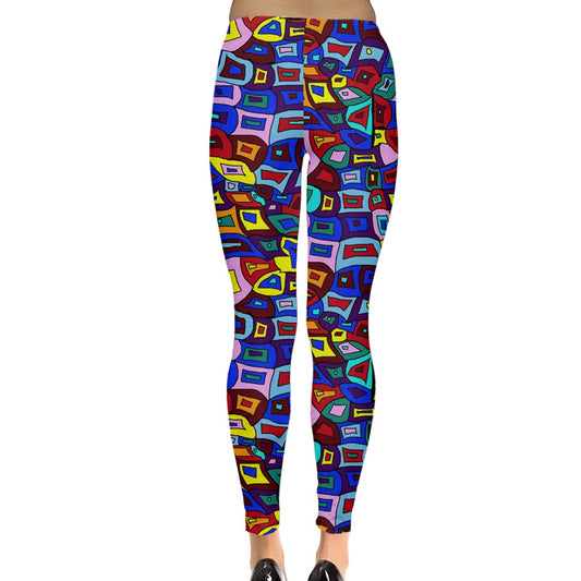 Wavy Square Pattern Leggings