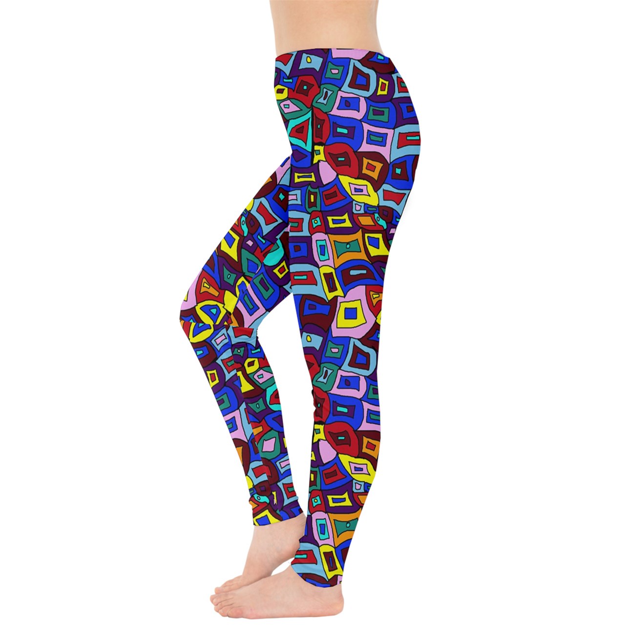 Wavy Square Pattern Leggings