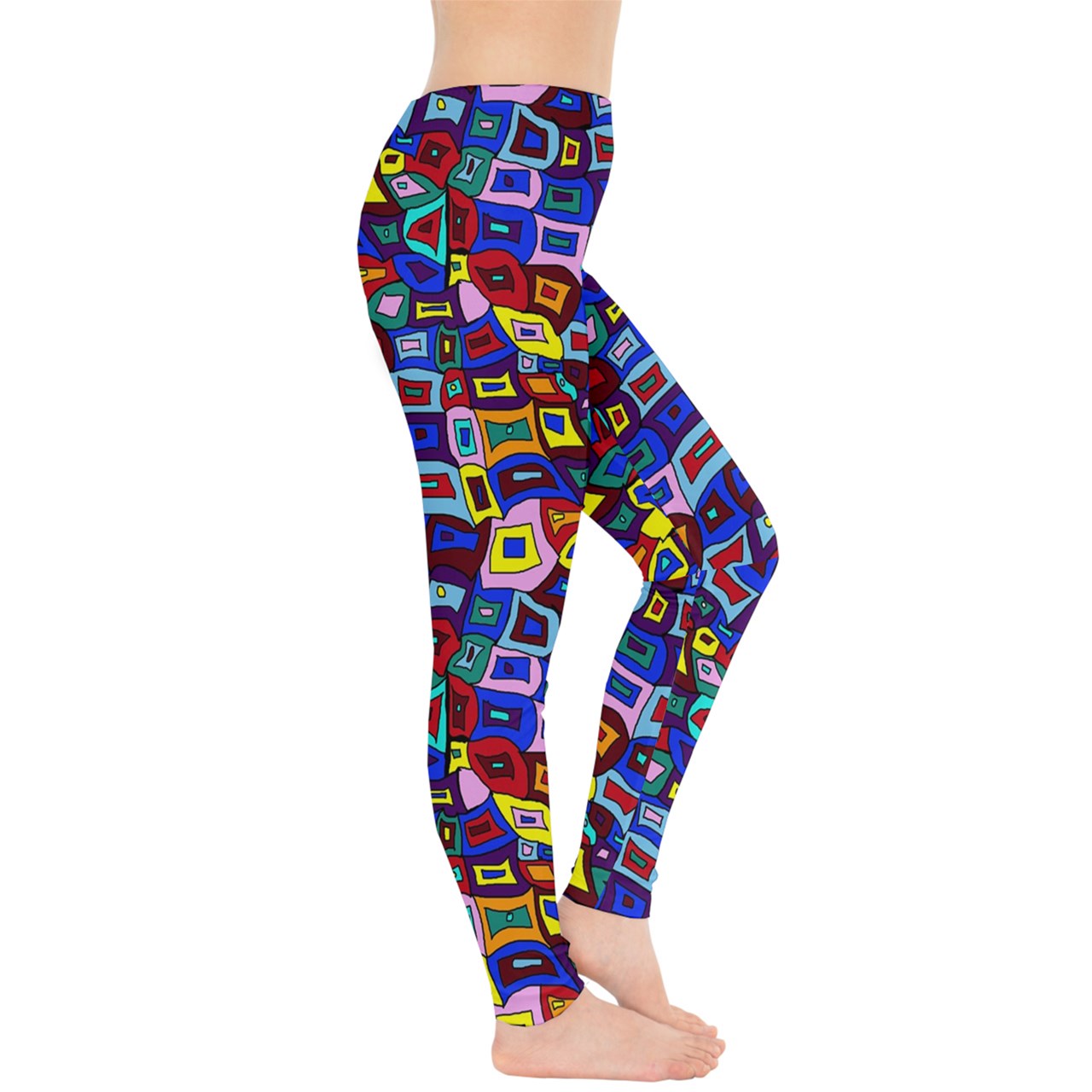 Wavy Square Pattern Leggings