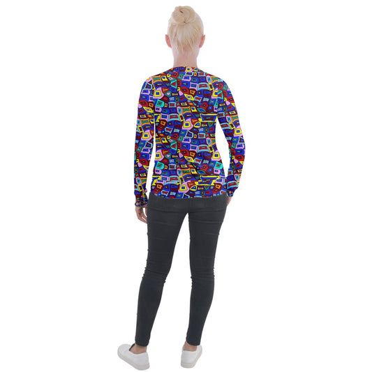 Wavy Square Pattern Velvet Zip Up Jacket