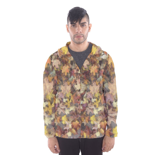 Late October Leaves Light Men's Hooded Windbreaker