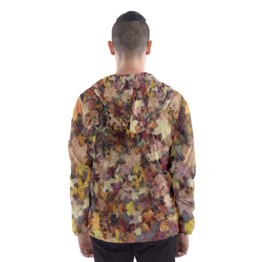 Late October Leaves Light Men's Hooded Windbreaker