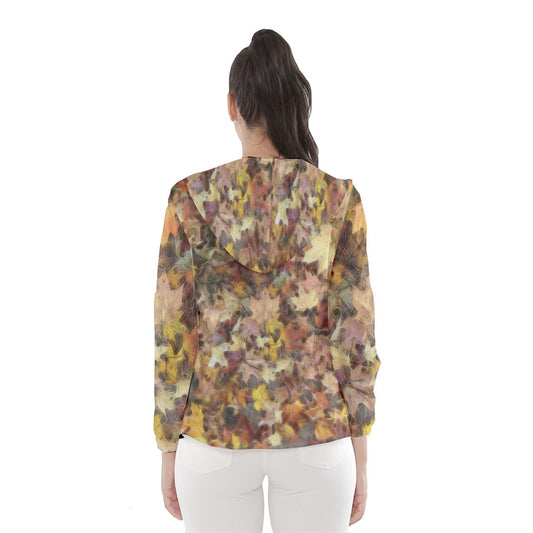 Late October Leaves Light Women's Hooded Windbreaker