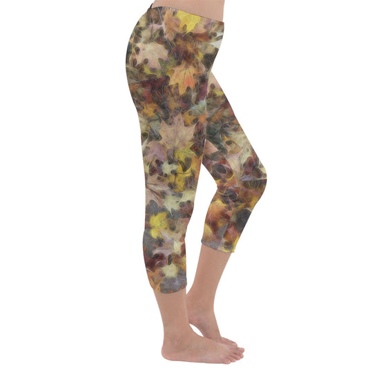 Late October Leaves Light Capri Winter Leggings