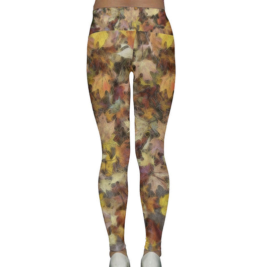 Late October Leaves Light Lightweight Velour Classic Yoga Leggings