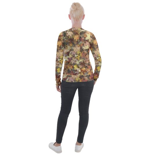 Late October Leaves Light Velvet Zip Up Jacket