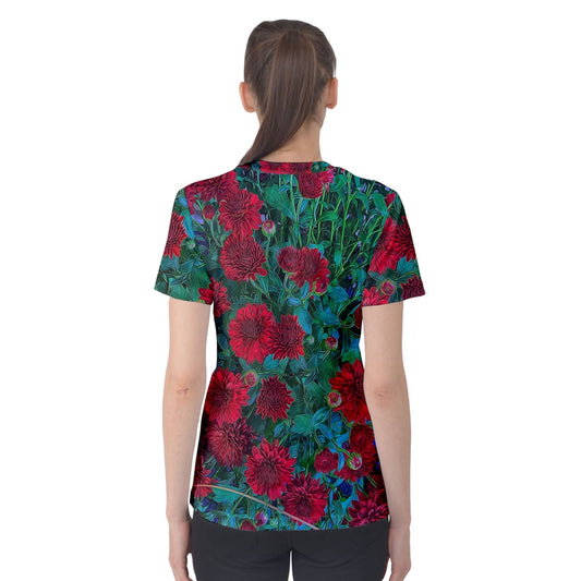Red Mums Women's Cotton Tee