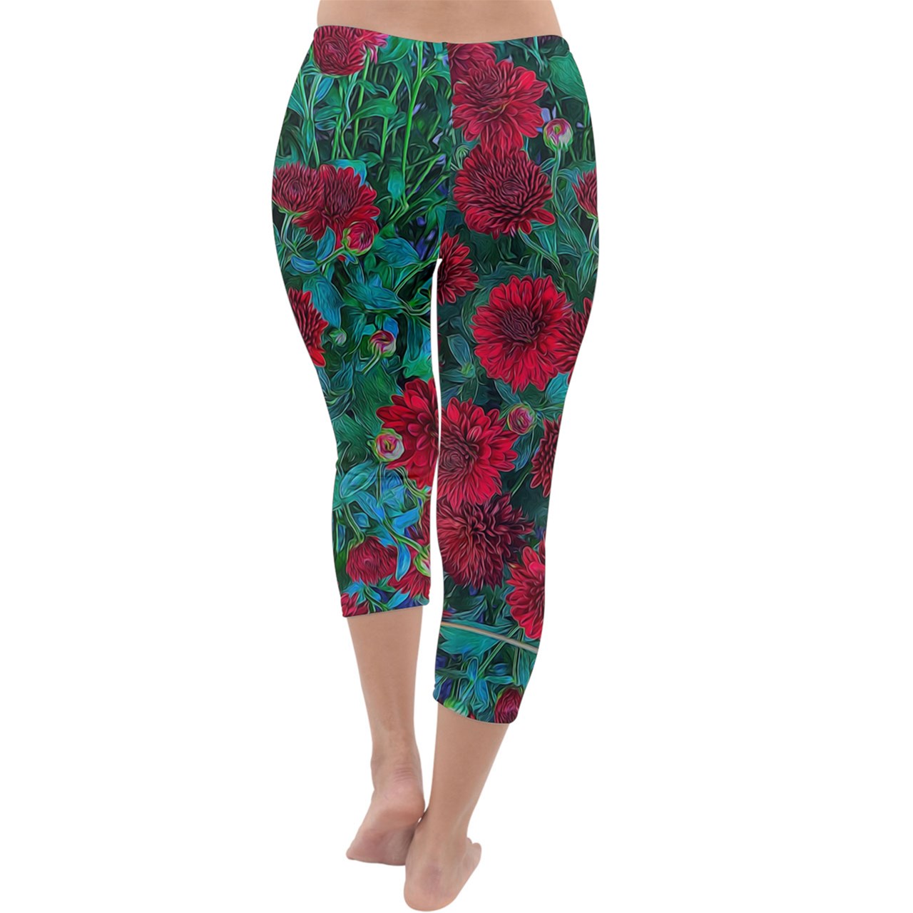 Red Mums Capri Winter Leggings