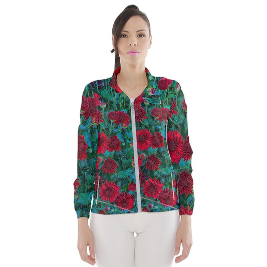 Red Mums Women's Windbreaker