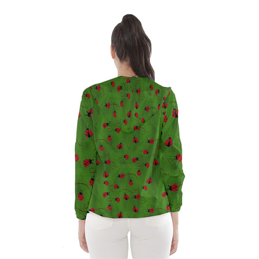 Ladybugs  Women's Hooded Windbreaker
