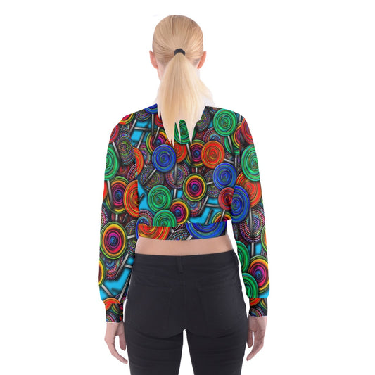 Colorful lolipops Cropped Sweatshirt