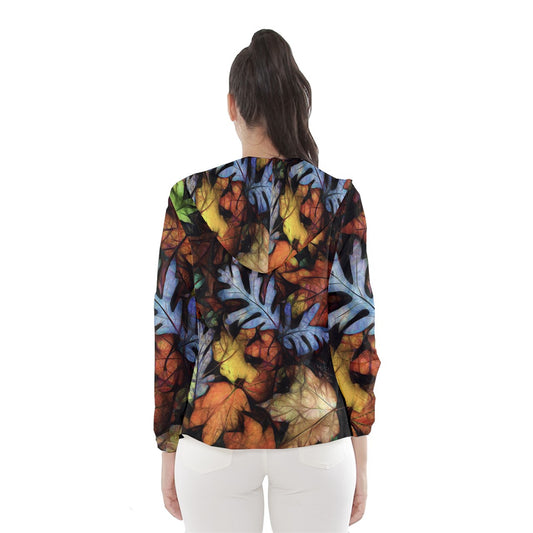 Mid October Leaves Women's Hooded Windbreaker
