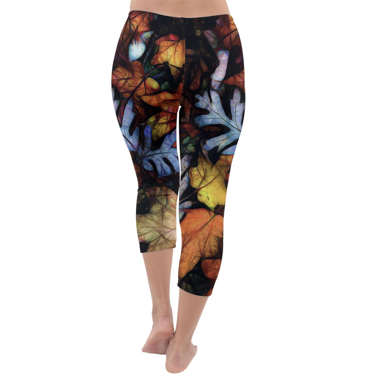 Mid October Leaves Capri Winter Leggings