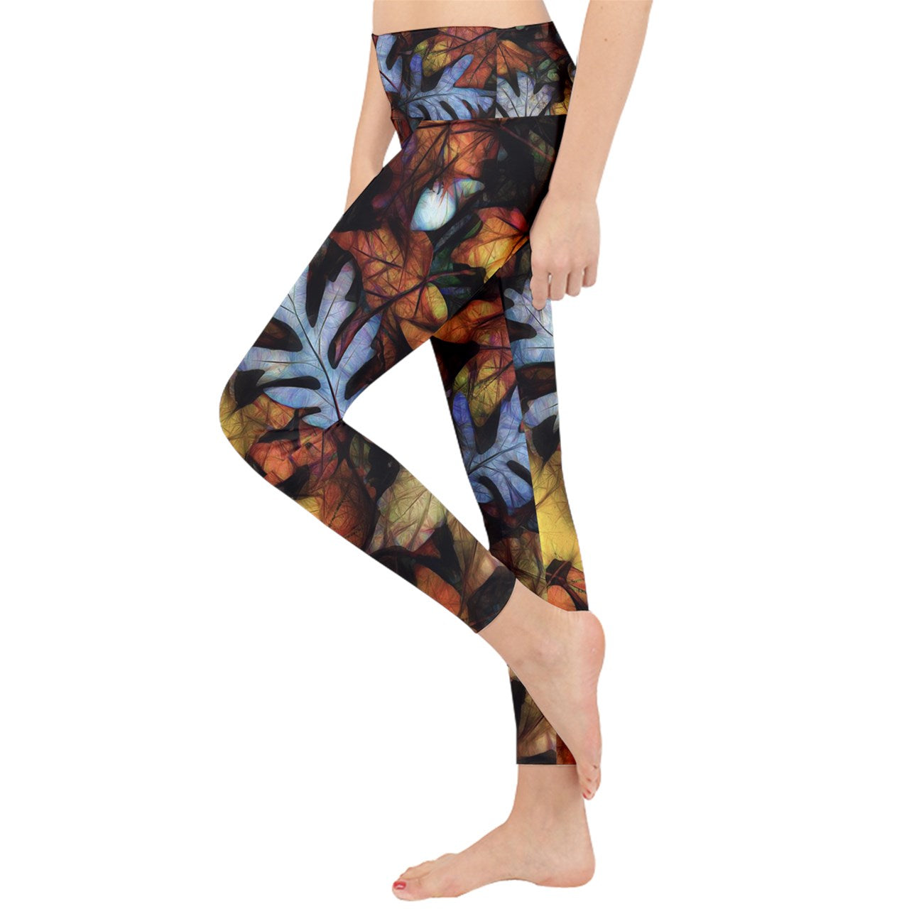 Mid October Leaves Lightweight Velour Classic Yoga Leggings