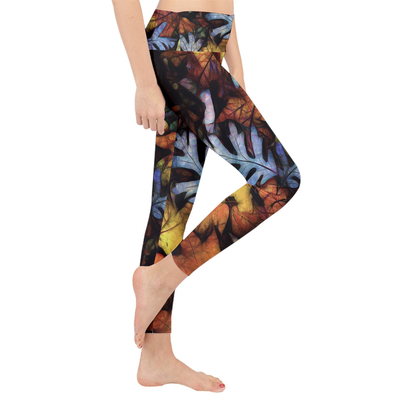 Mid October Leaves Lightweight Velour Classic Yoga Leggings