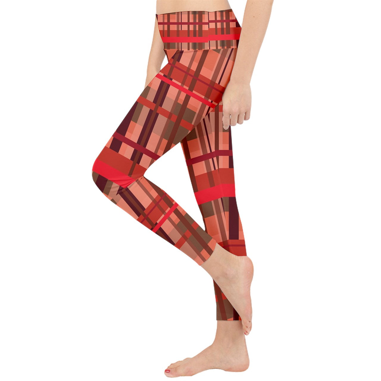 Fall Plaid Lightweight Velour Classic Yoga Leggings