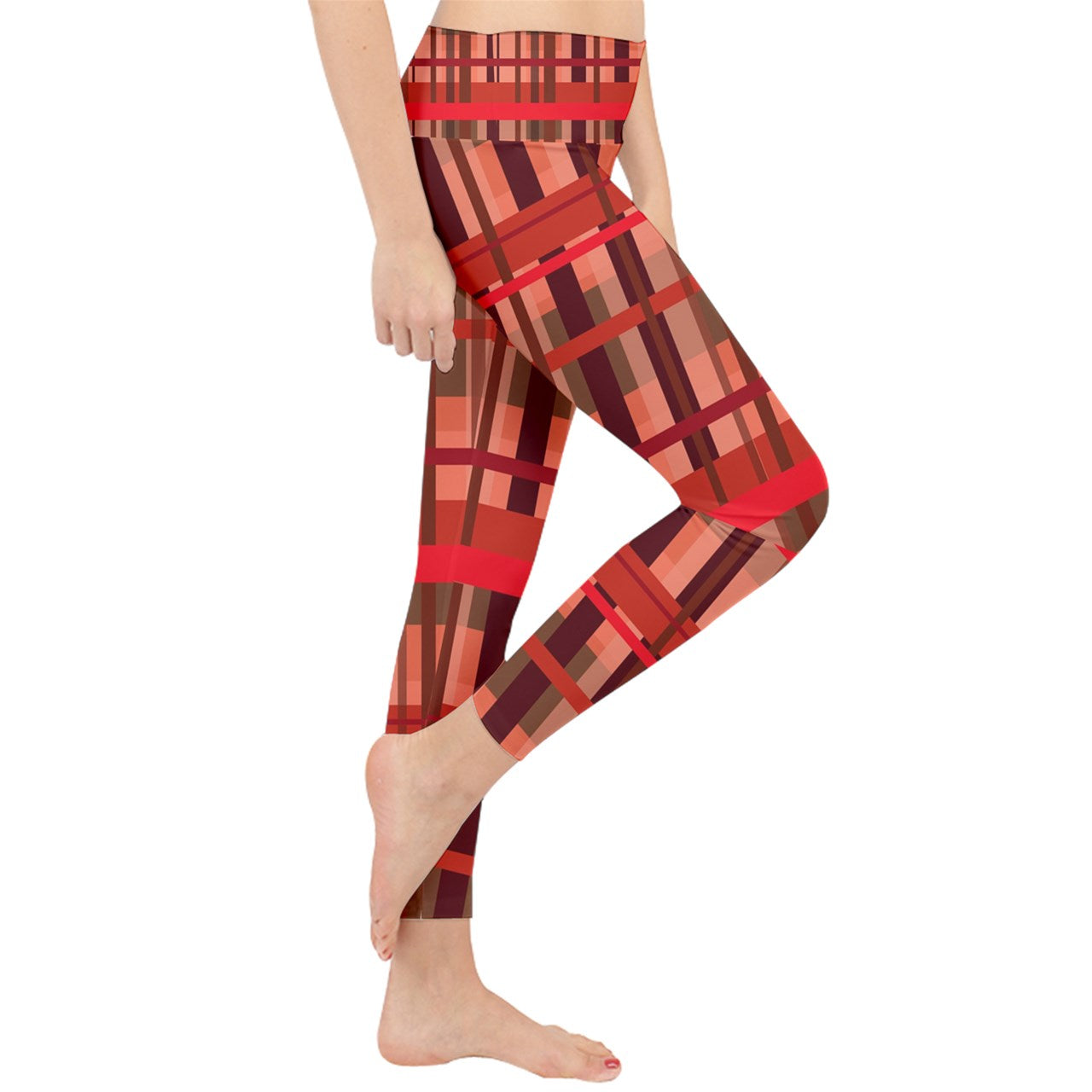 Fall Plaid Lightweight Velour Classic Yoga Leggings