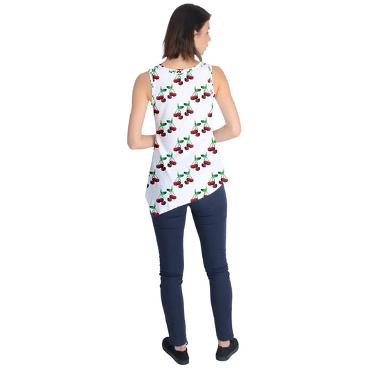 Cherries Pattern Sleeveless Tunic
