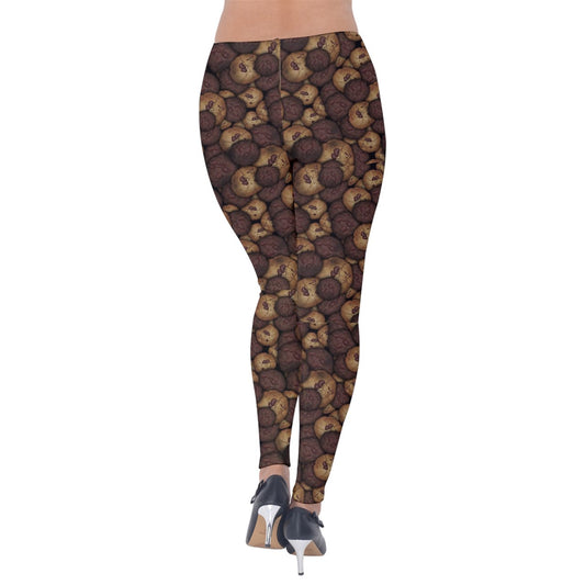 Chocolate Chip Cookie Pattern Velvet Leggings
