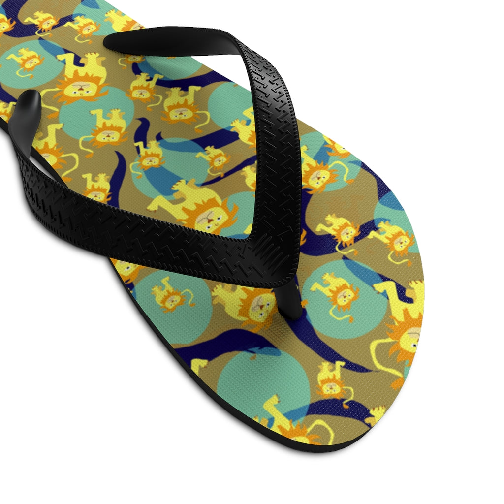 Lion Pattern Unisex Flip-Flops