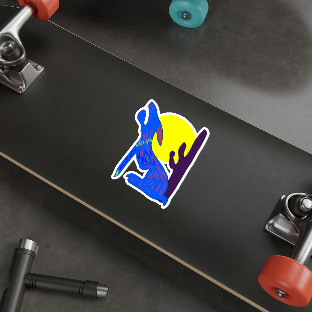 Blue Coyote Die-Cut Stickers