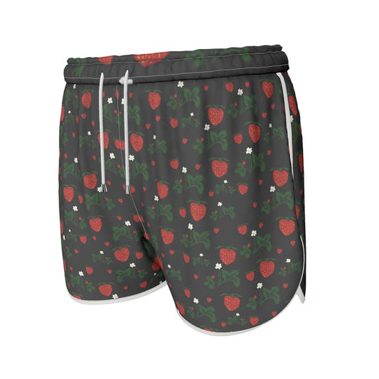 Wild Strawberries Pattern Womens Running Shorts
