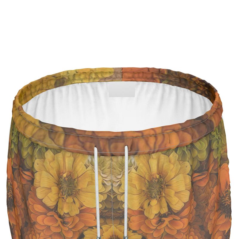 Yellow Zinnias Womens Running Shorts