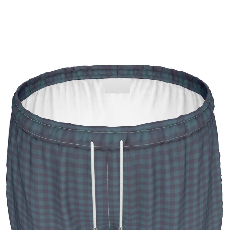 Blue Gingham Womens Running Shorts