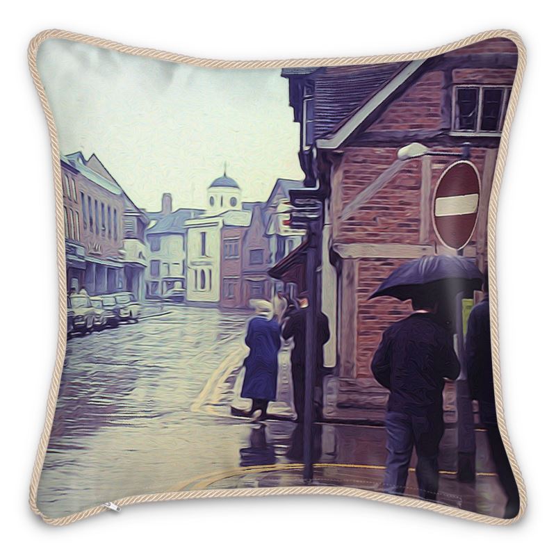 Rainy Day In England Silk Cushion