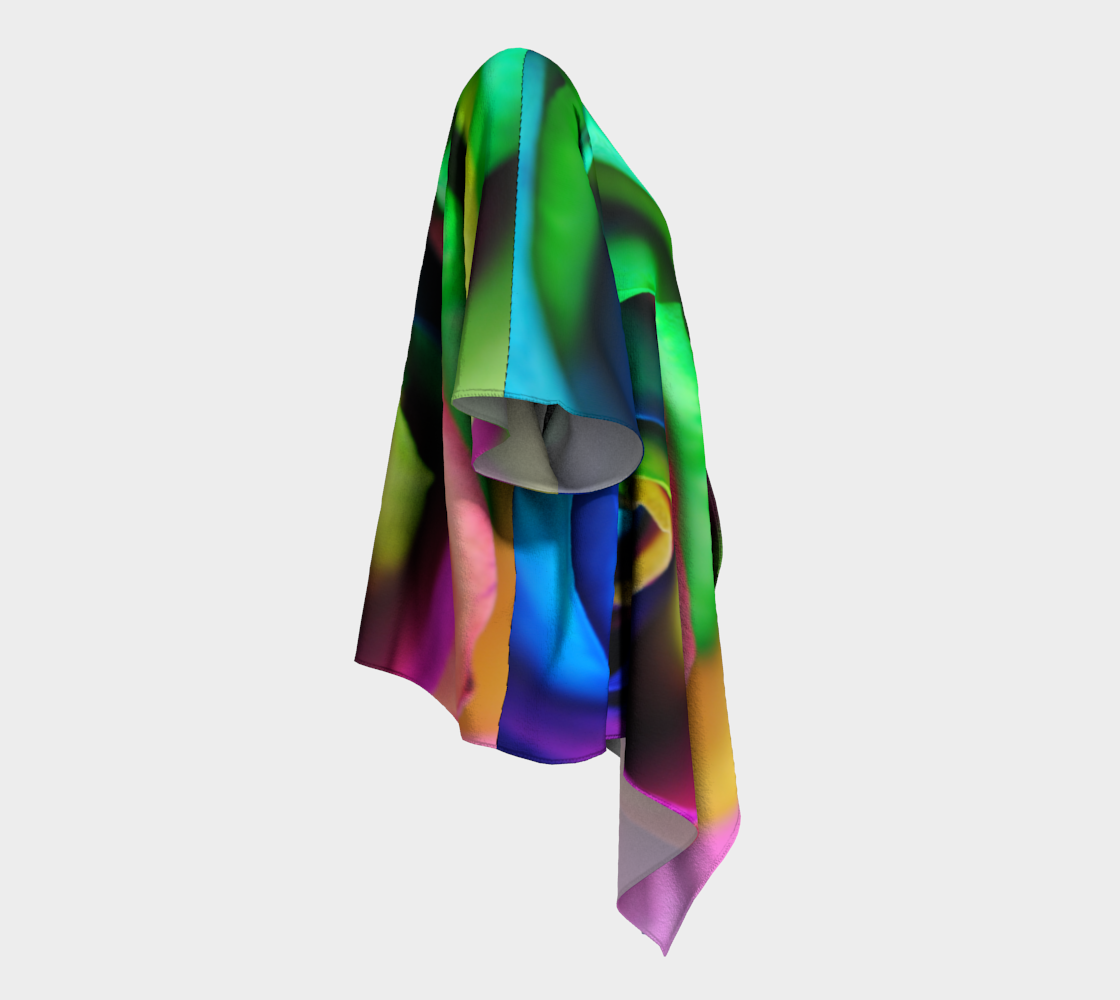 Rainbow Rose 17 Draped Kimono