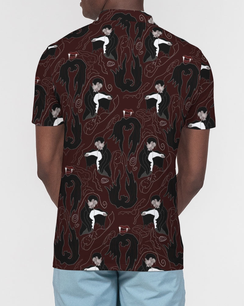 Vampire Pattern Men's Slim Fit Short Sleeve Polo