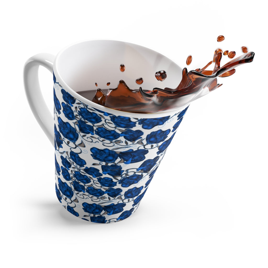 Blue Roses Latte mug