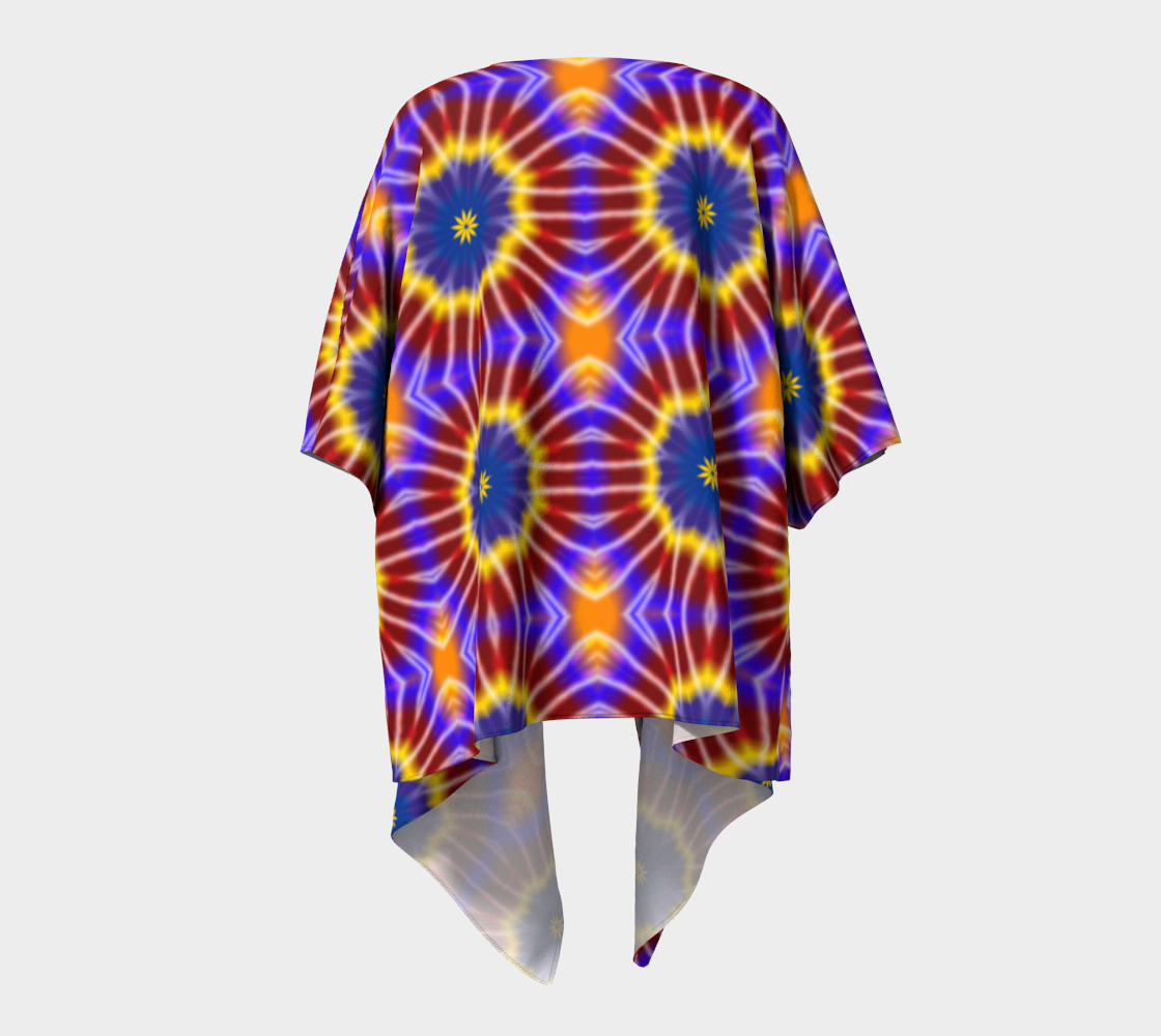 Rainbow Tie Dye Draped Kimono