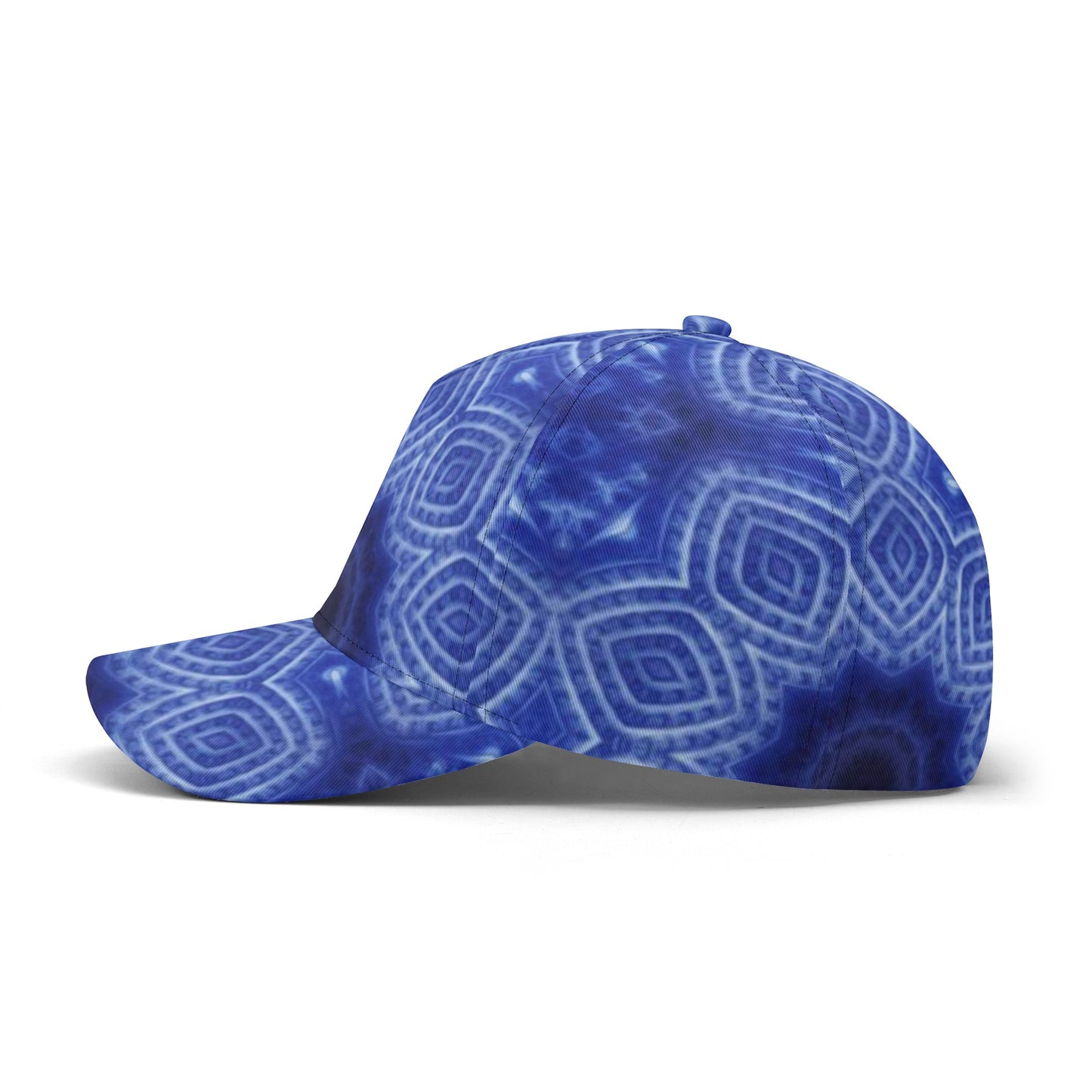 Blue and White Kaleidoscope All Over Printing Baseball Caps