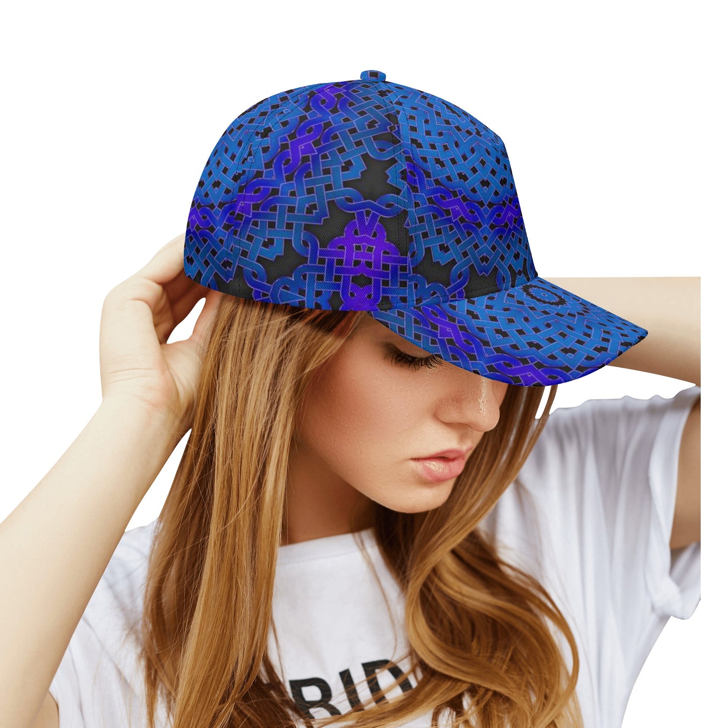 Blue Celtic Knot Kaleidoscope All Over Printing Baseball Caps