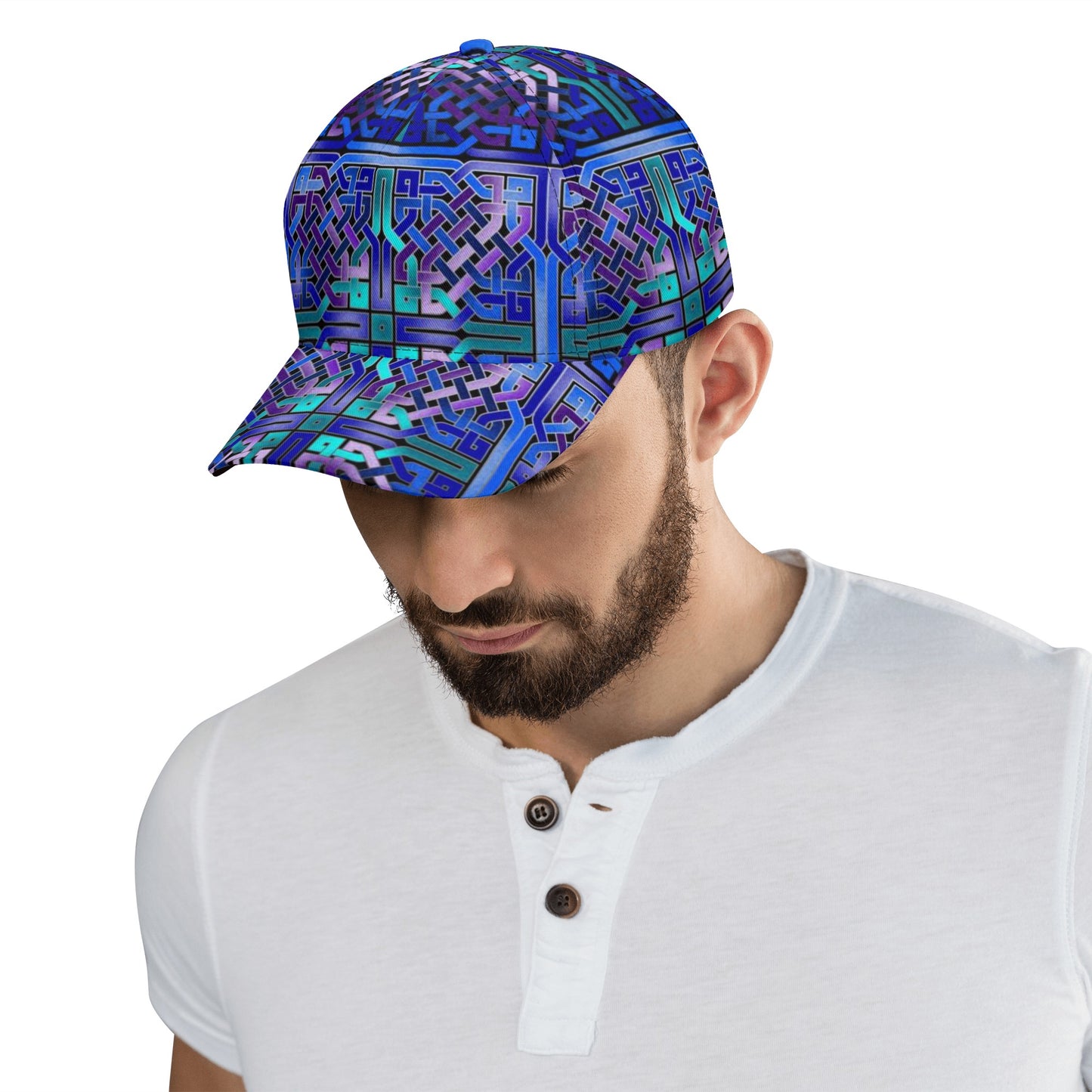 Blue Celtic Knot All Over Printing Baseball Caps