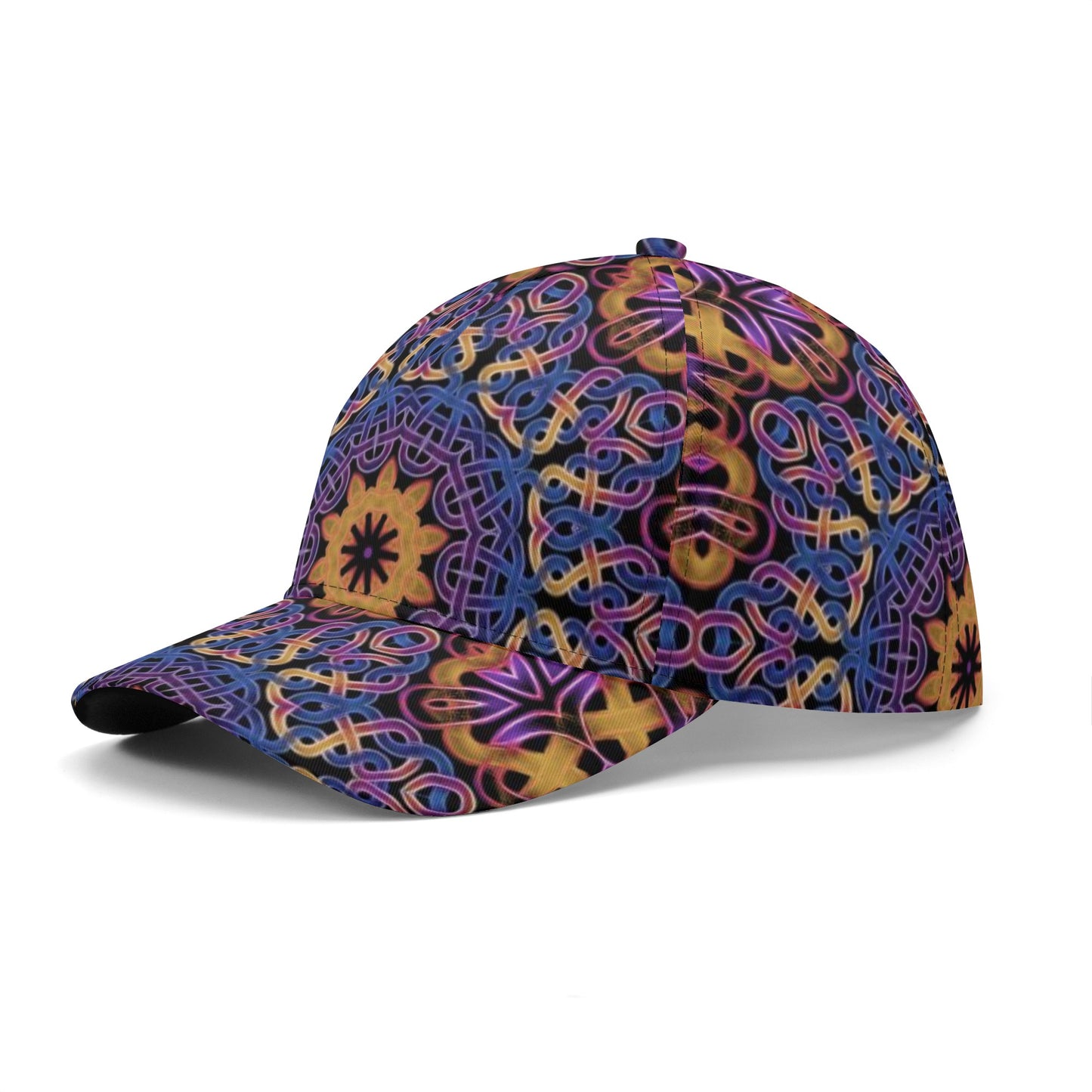 Blue Gold Celtic Kaleidoscope All Over Printing Baseball Caps