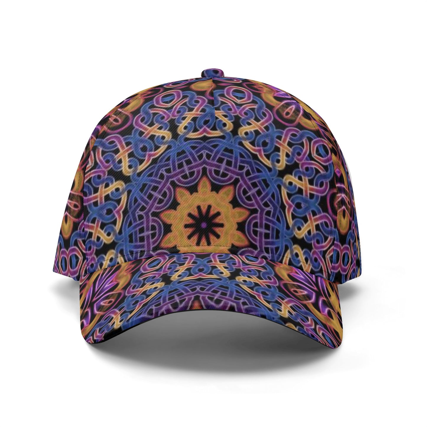 Blue Gold Celtic Kaleidoscope All Over Printing Baseball Caps