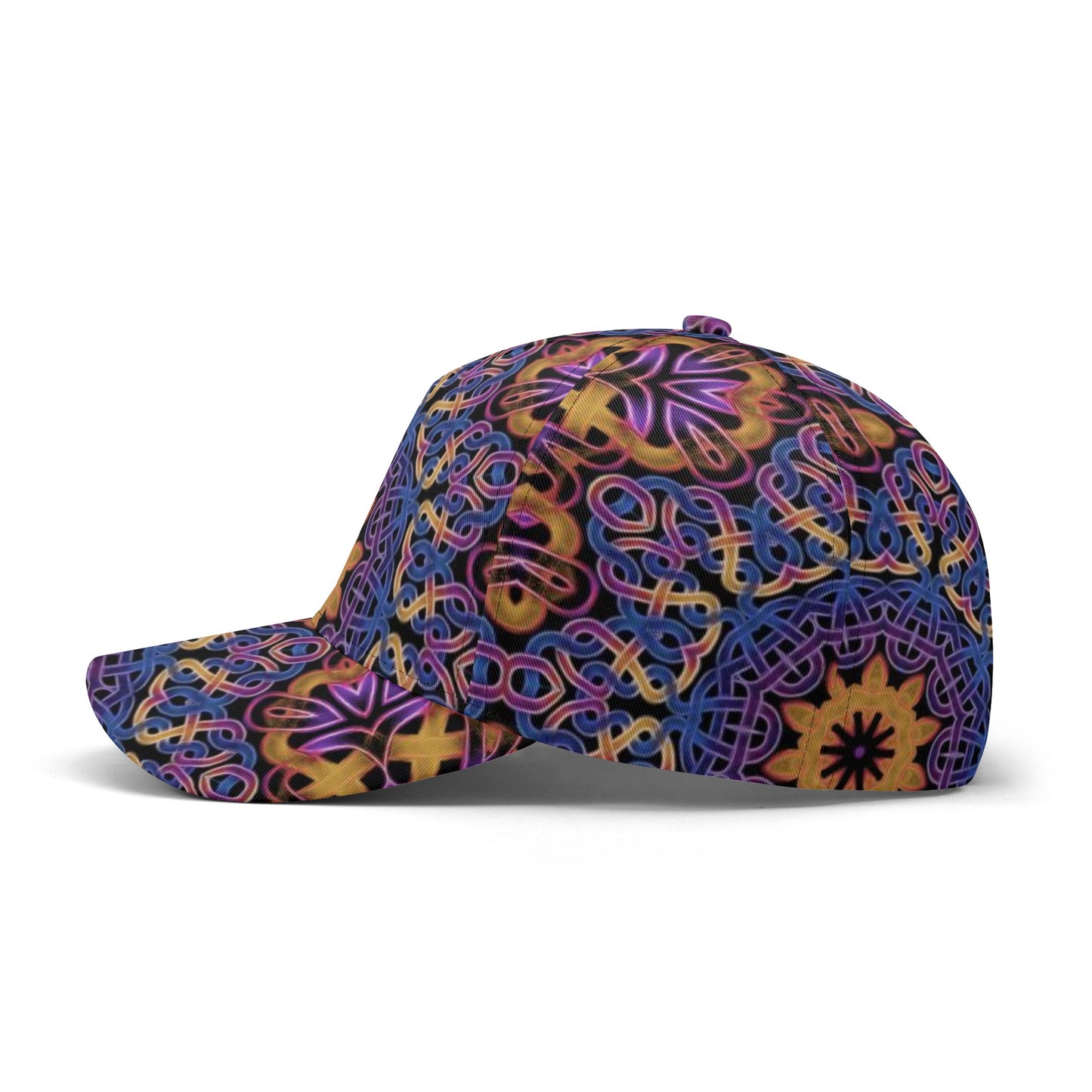Blue Gold Celtic Kaleidoscope All Over Printing Baseball Caps