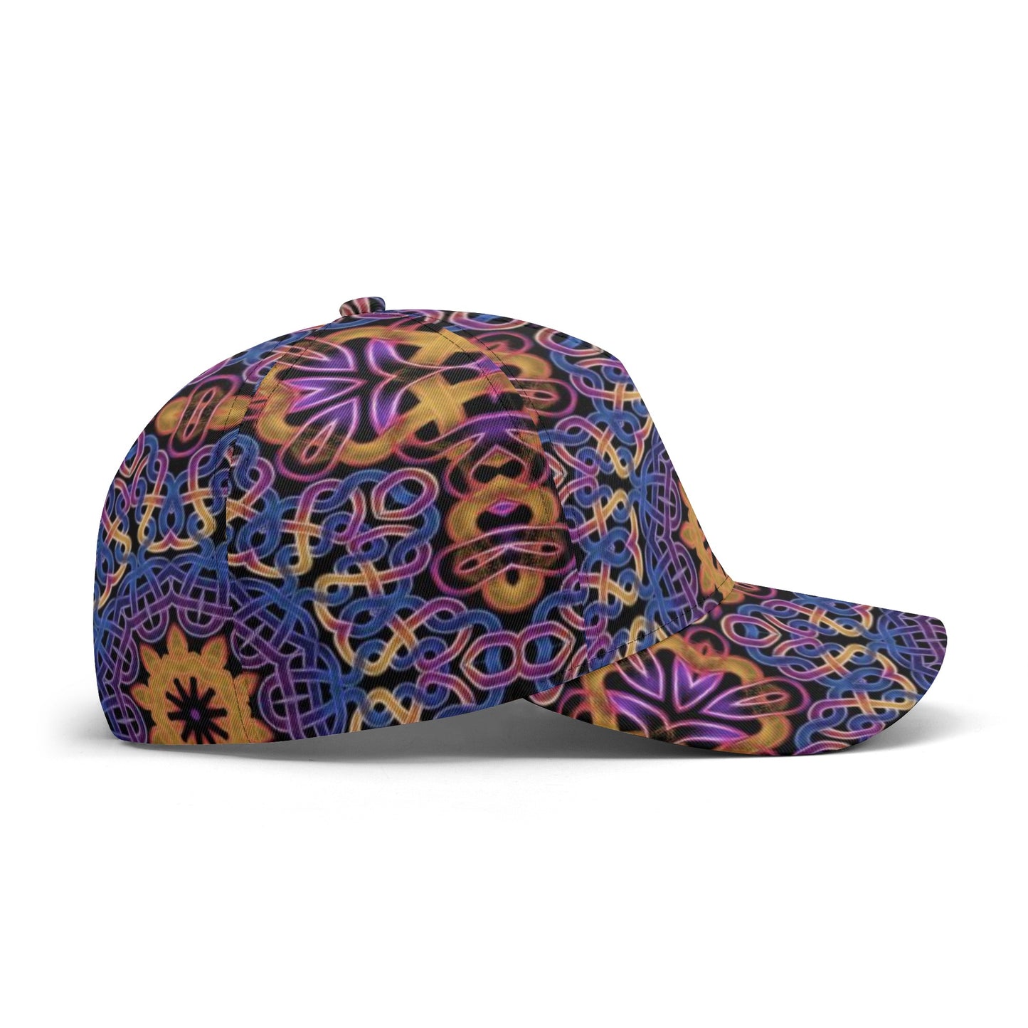 Blue Gold Celtic Kaleidoscope All Over Printing Baseball Caps