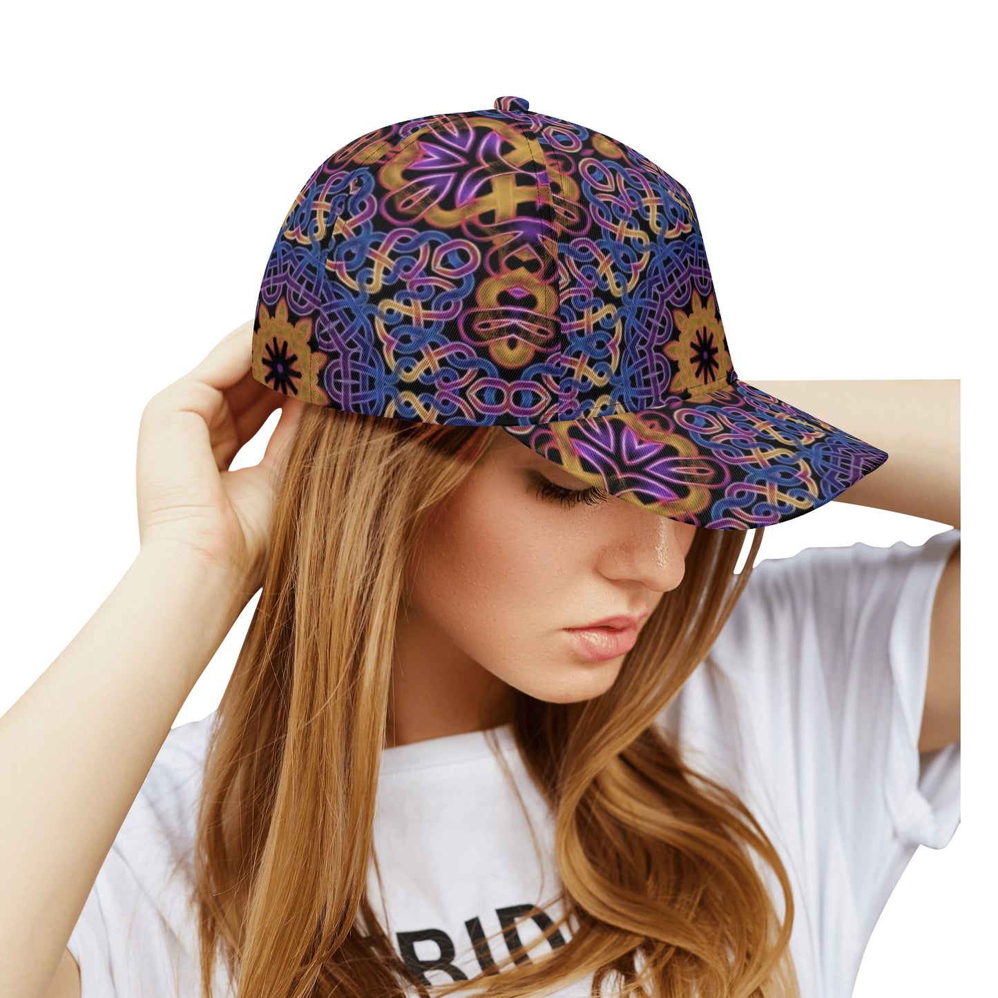 Blue Gold Celtic Kaleidoscope All Over Printing Baseball Caps