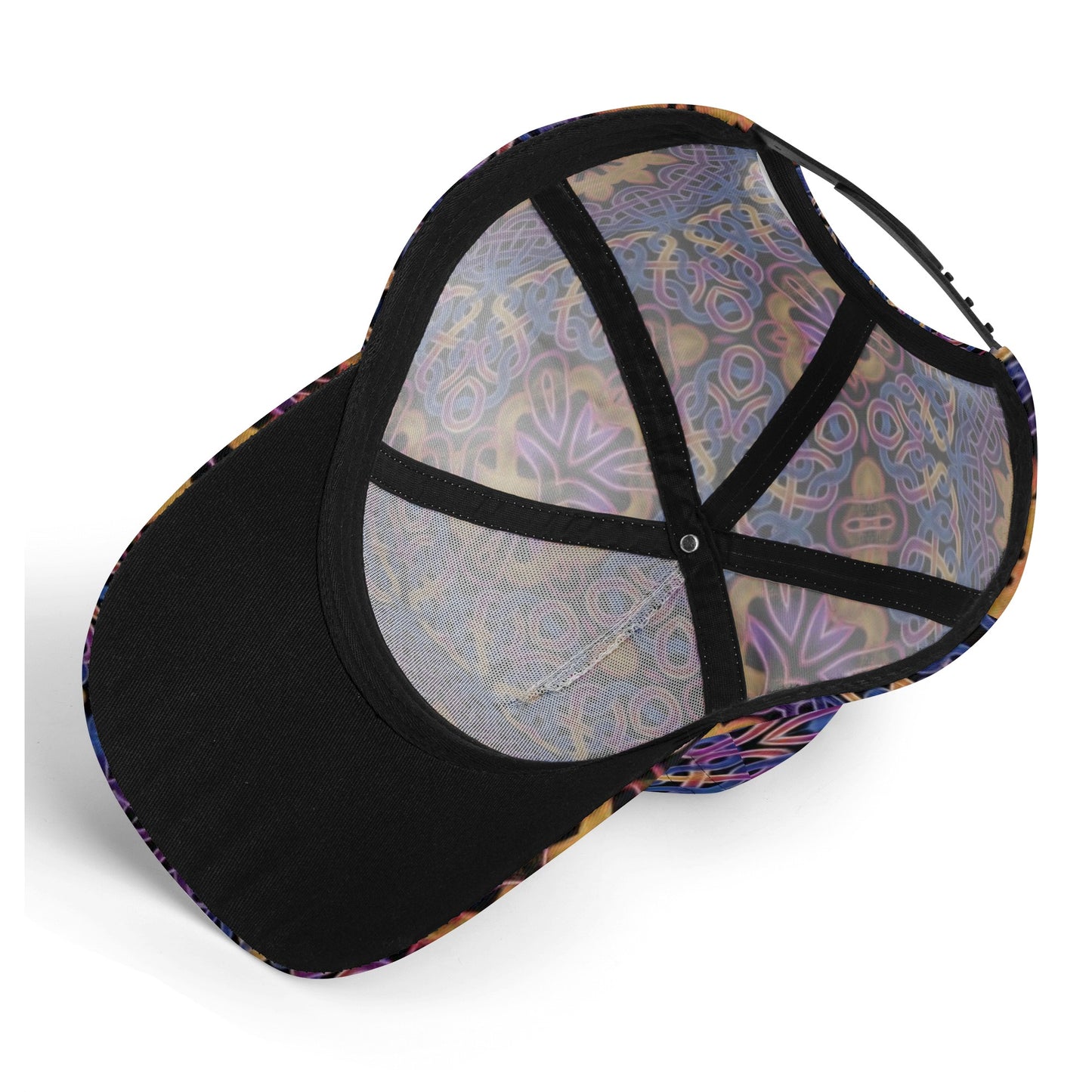 Blue Gold Celtic Kaleidoscope All Over Printing Baseball Caps