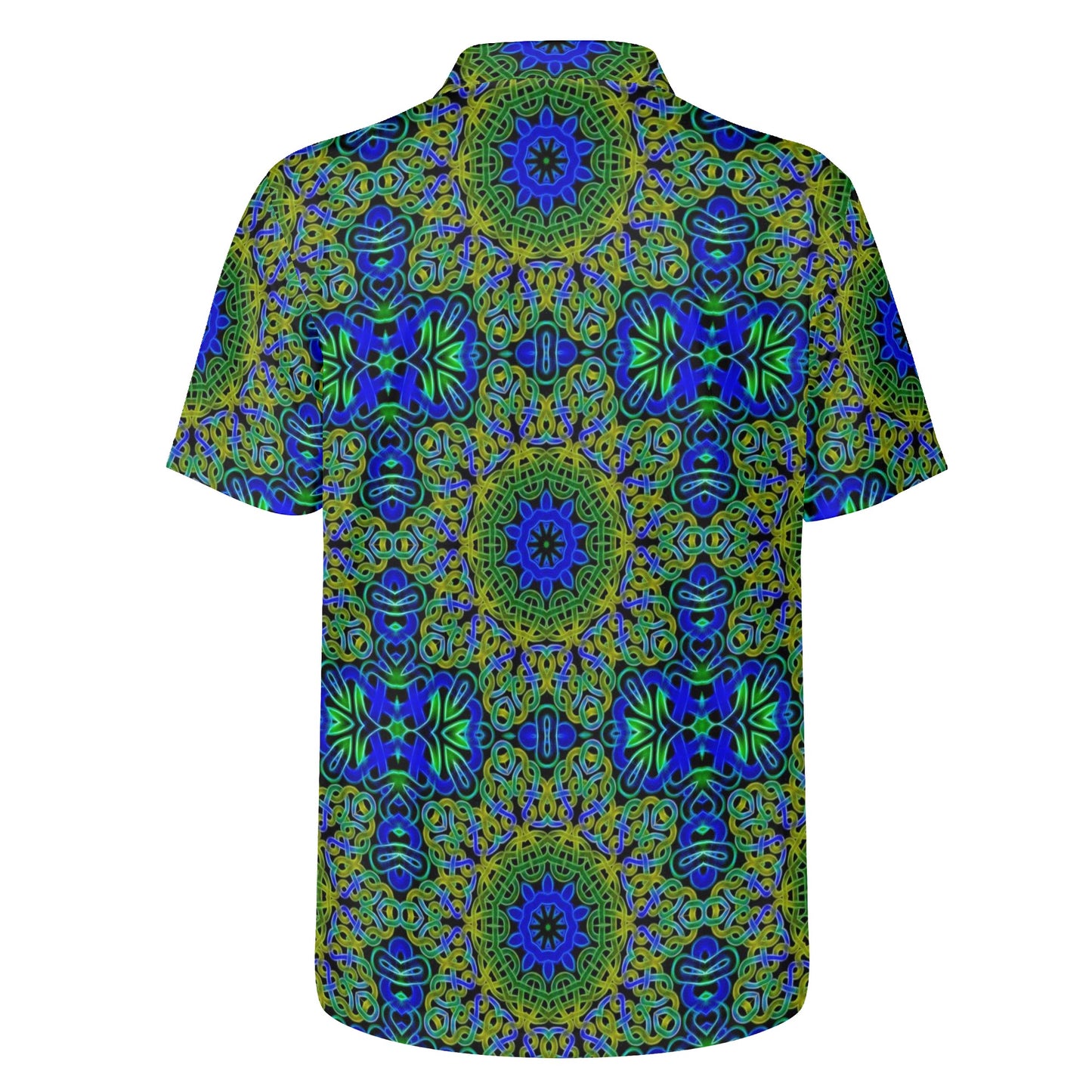 Blue Green Celtic Kaleidoscope Mens All Over Print Polo Shirt