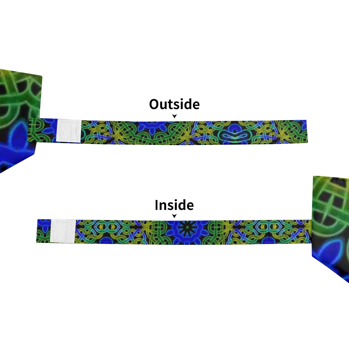 Blue Green Celtic Kaleidoscope Fully Auto Open & Close Umbrella Printing Outside