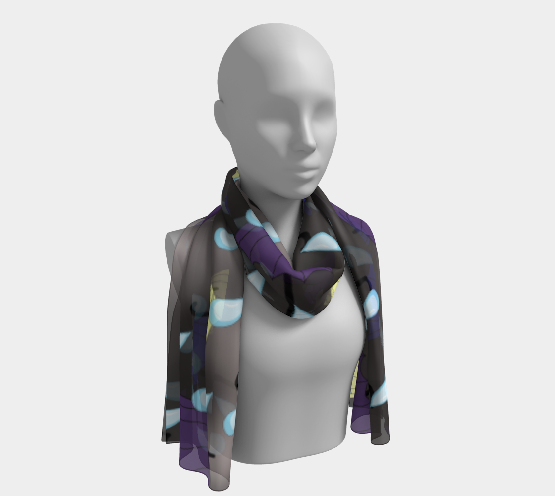 Rain and Umbrellas Long Scarf