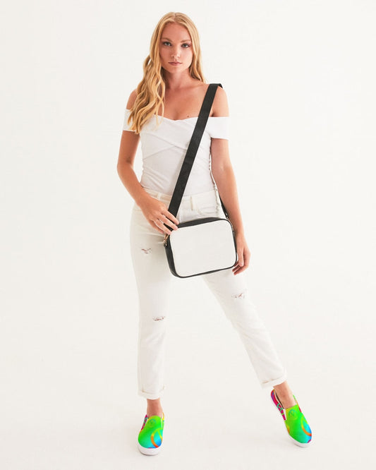 Rainbow Peace Signs Women's Slip-On Canvas Shoe