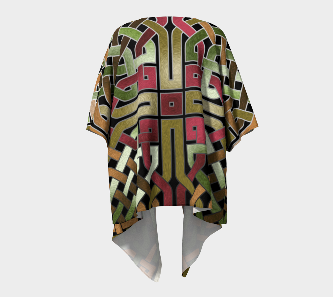 Earthtone Celtic Knot Square Draped Kimono