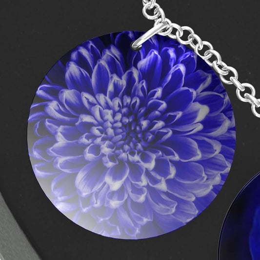 Blue Flowers Triple Pendant Necklace