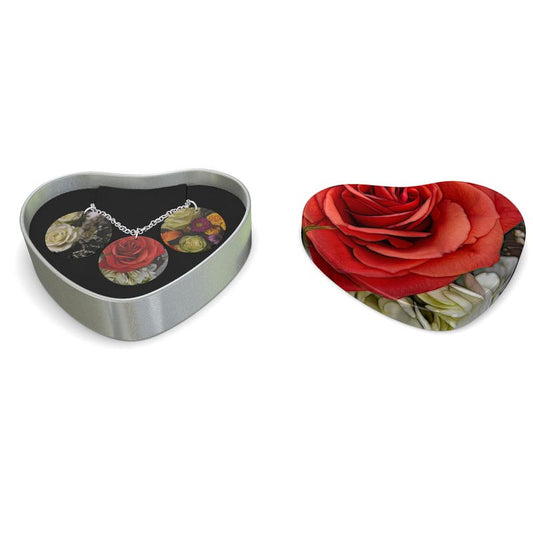 November Flowers Triple Pendant Necklace