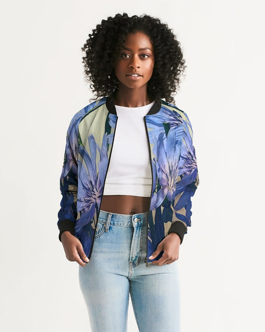 Blue Wildflowers Women's Bomber Jacket